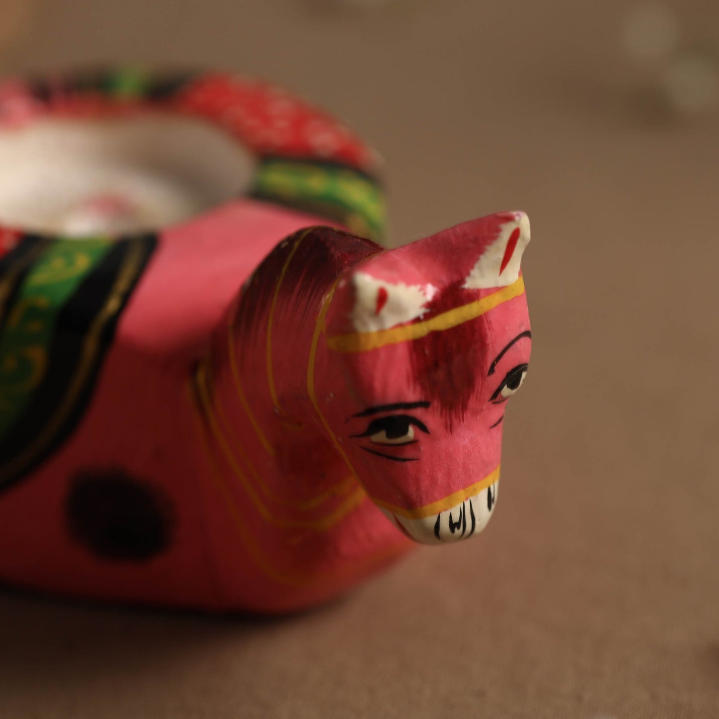  Banaras Handpainted Wooden Candle Holder 