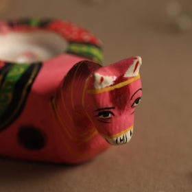  Banaras Handpainted Wooden Candle Holder 