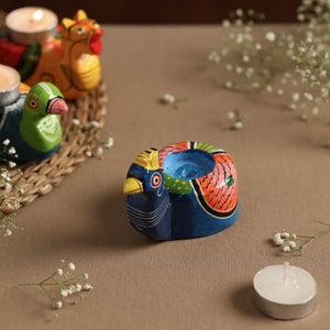  Banaras Handpainted Wooden Candle Holder 