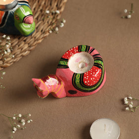  Banaras Handpainted Wooden Candle Holder 