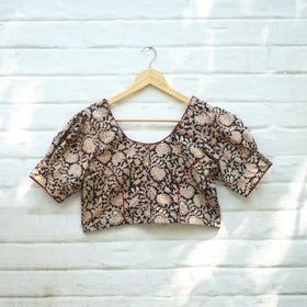 Buy Pedana Block Print Cotton Stitched Kalamkari Blouse