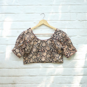 Buy Pedana Block Print Cotton Stitched Kalamkari Blouse