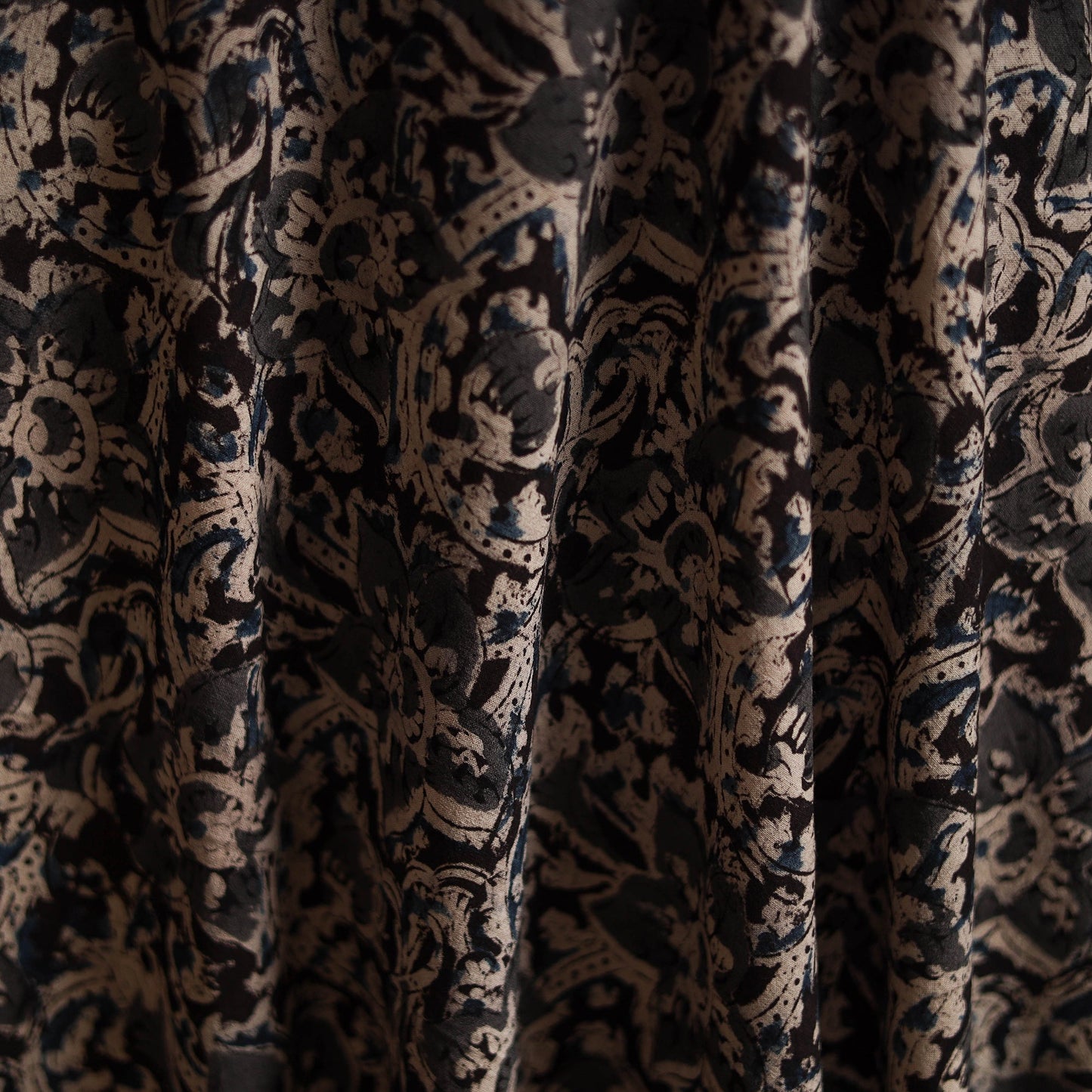 Pedana block print natural dyed cotton kalamkari fabric 11