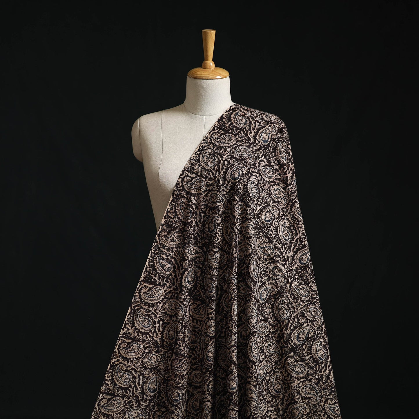 Pedana block print natural dyed cotton kalamkari fabric 21