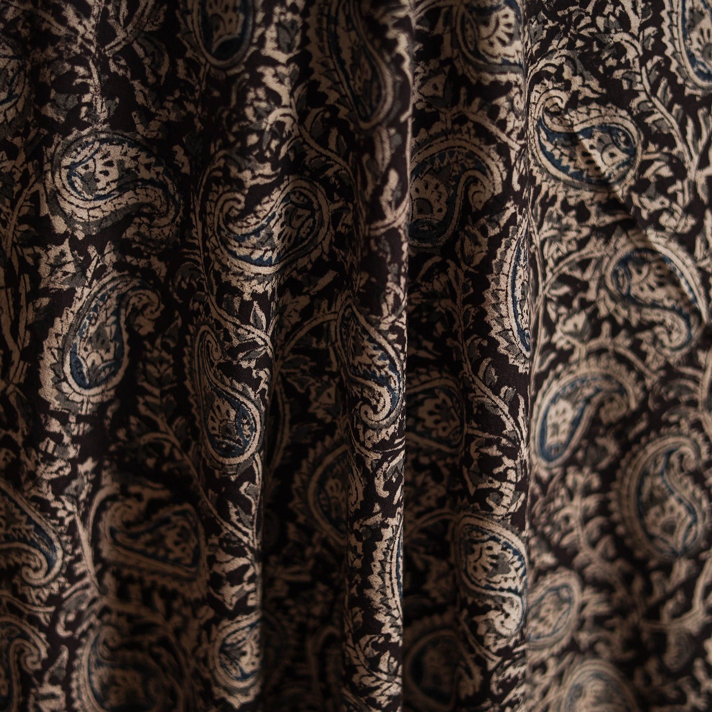 Pedana block print natural dyed cotton kalamkari fabric 21