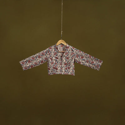 Pedana cotton natural dyed kalamkari readymade blouse 03