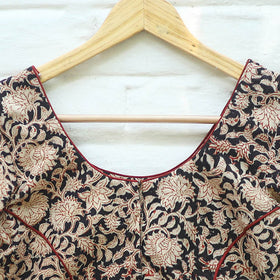 Buy Pedana Block Print Cotton Stitched Kalamkari Blouse