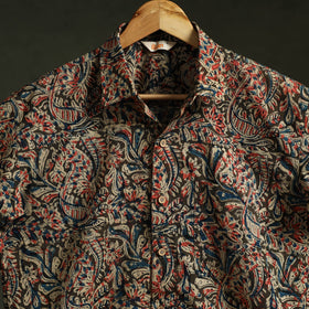 Pedana hand block print natural dyed cotton half sleeve men