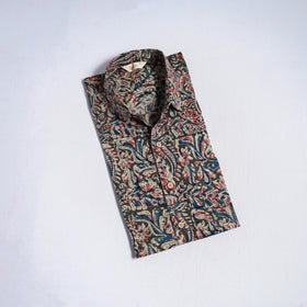 Pedana hand block print natural dyed cotton half sleeve men