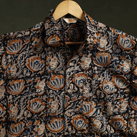 Pedana hand block print natural dyed cotton half sleeve men