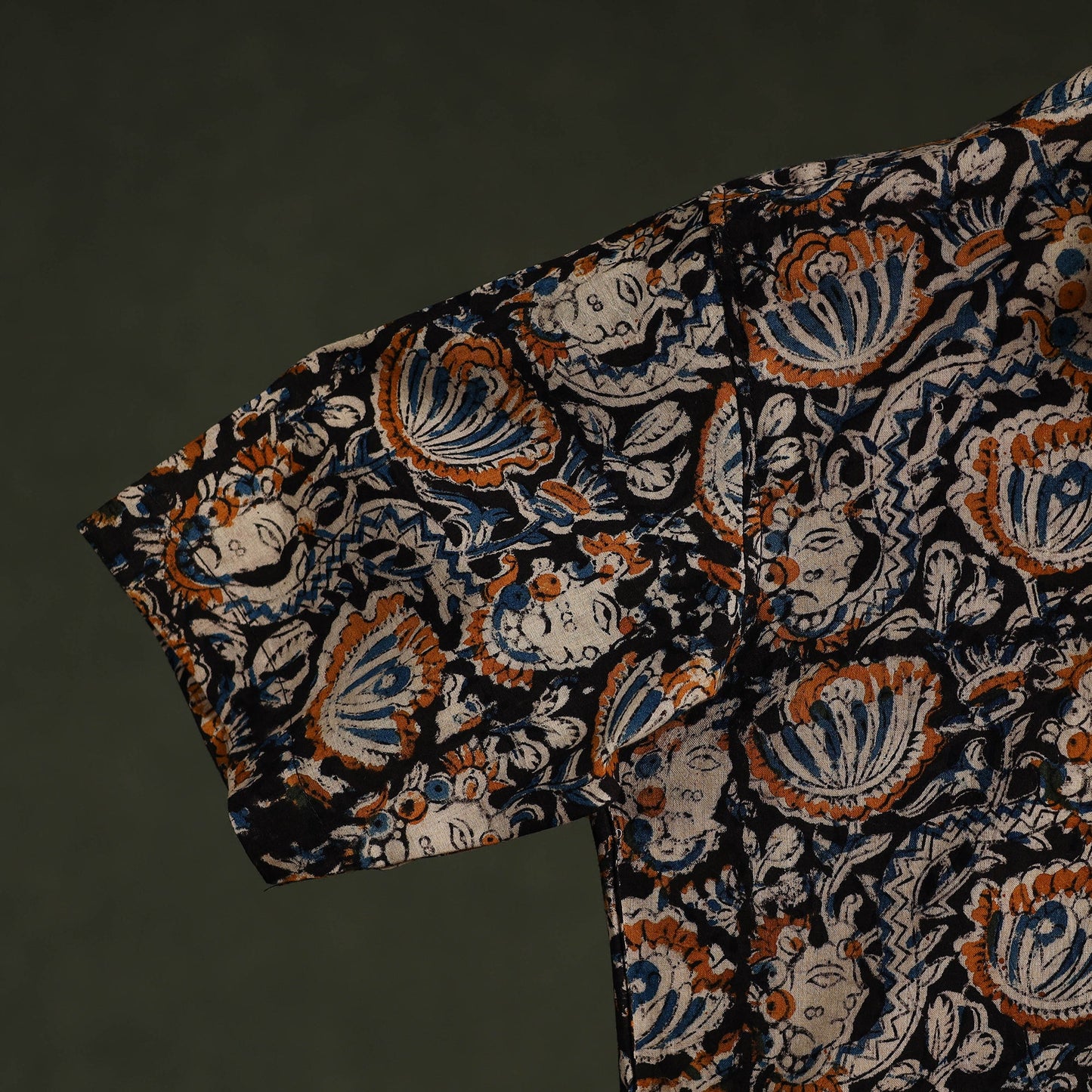 Pedana hand block print natural dyed cotton half sleeve men