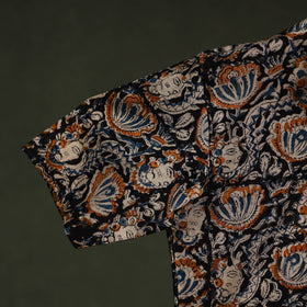 Pedana hand block print natural dyed cotton half sleeve men