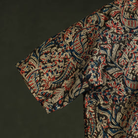 Pedana hand block print natural dyed cotton half sleeve men