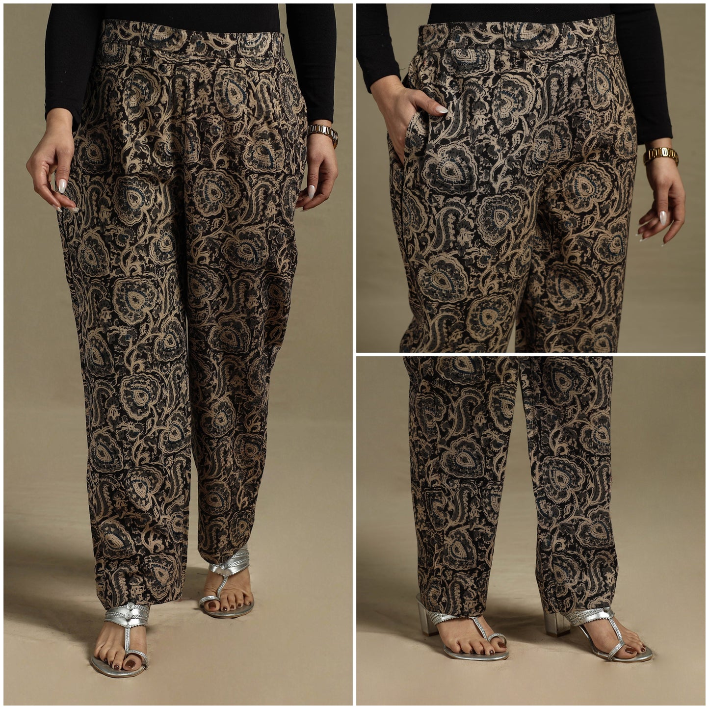 Pedana hand natural dyed cotton kalamkari pant 21