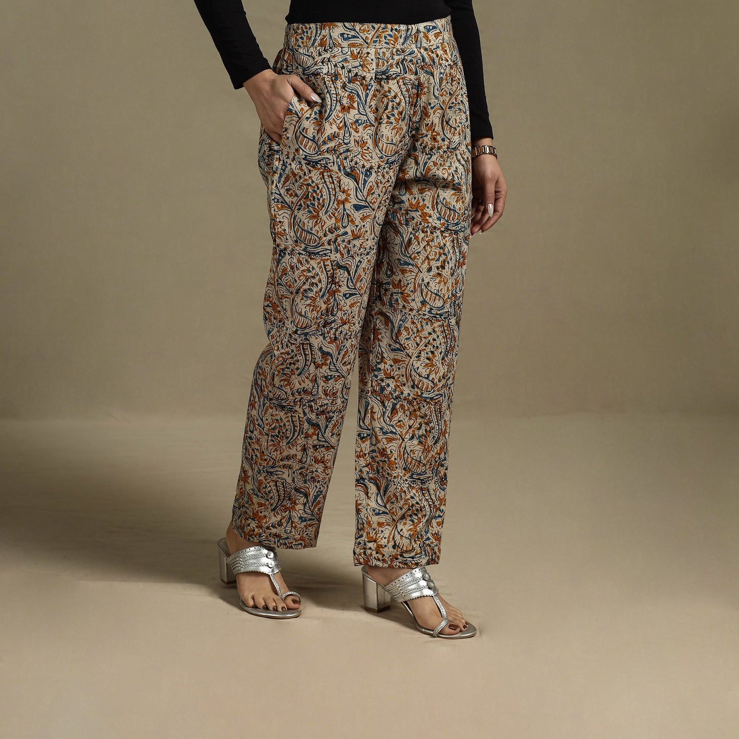 Pedana hand natural dyed cotton kalamkari pant 22