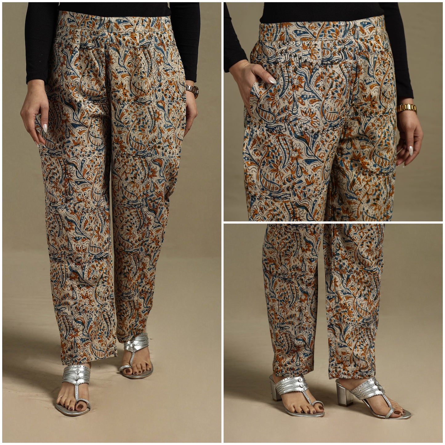Pedana hand natural dyed cotton kalamkari pant 22
