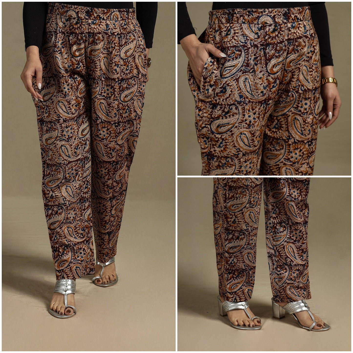 Pedana hand natural dyed cotton kalamkari pant 23