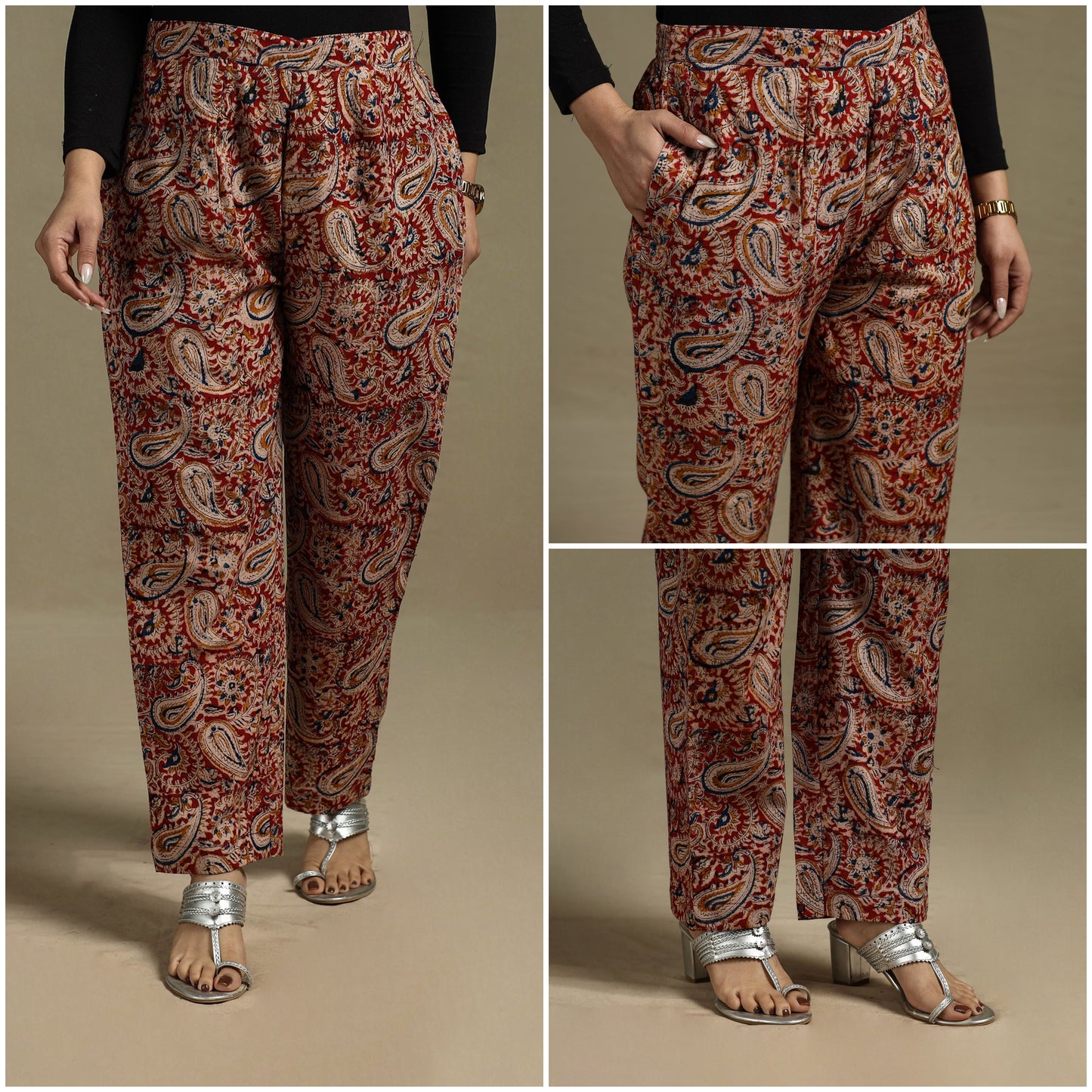 Pedana hand natural dyed cotton kalamkari pant 25