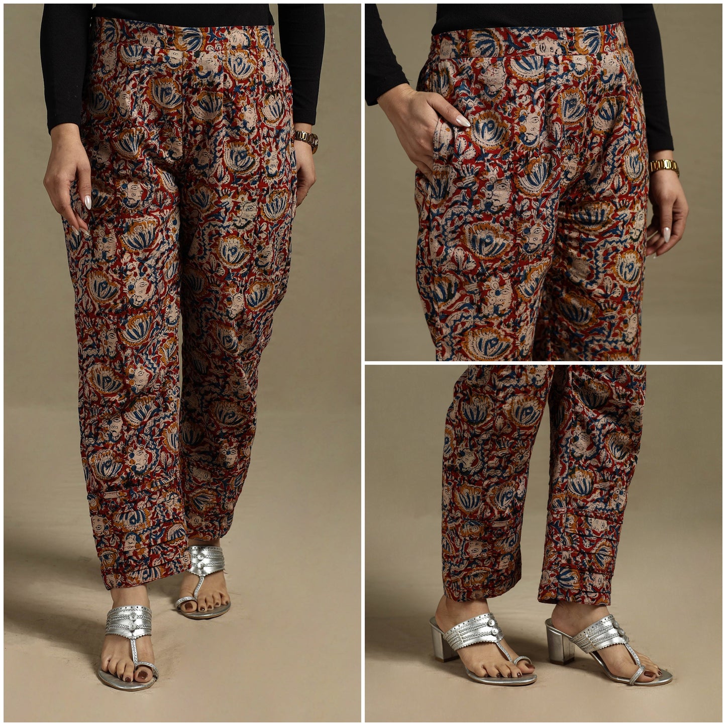 Pedana hand natural dyed cotton kalamkari pant 26