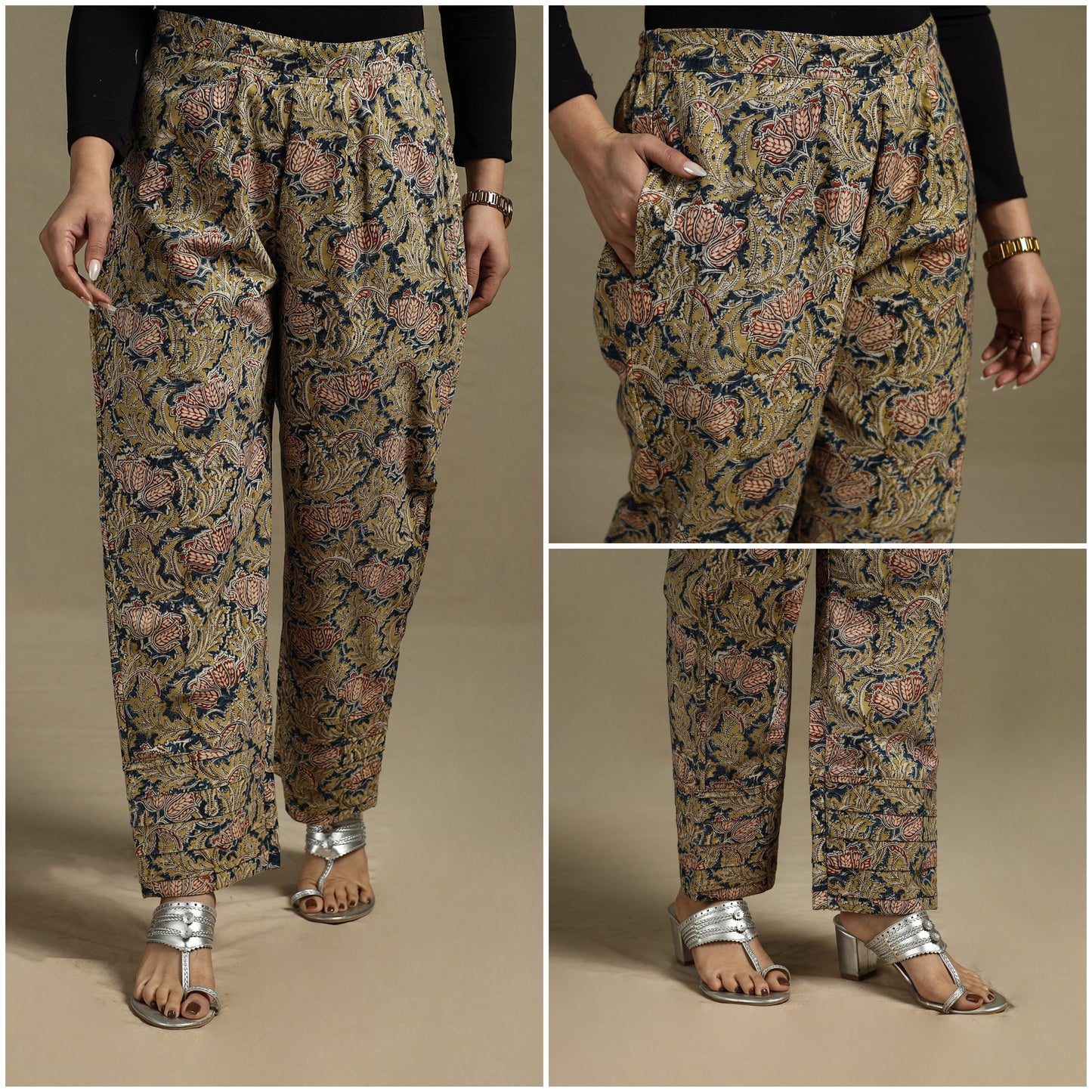 Pedana hand natural dyed cotton kalamkari pant 27