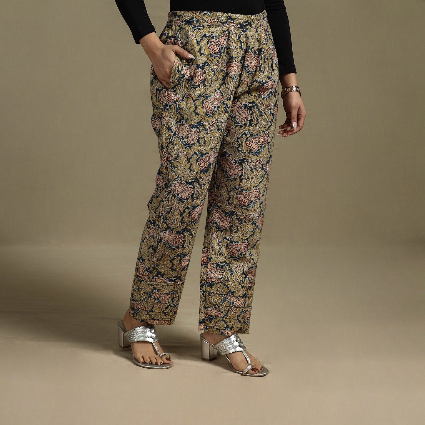 Pedana hand natural dyed cotton kalamkari pant 27