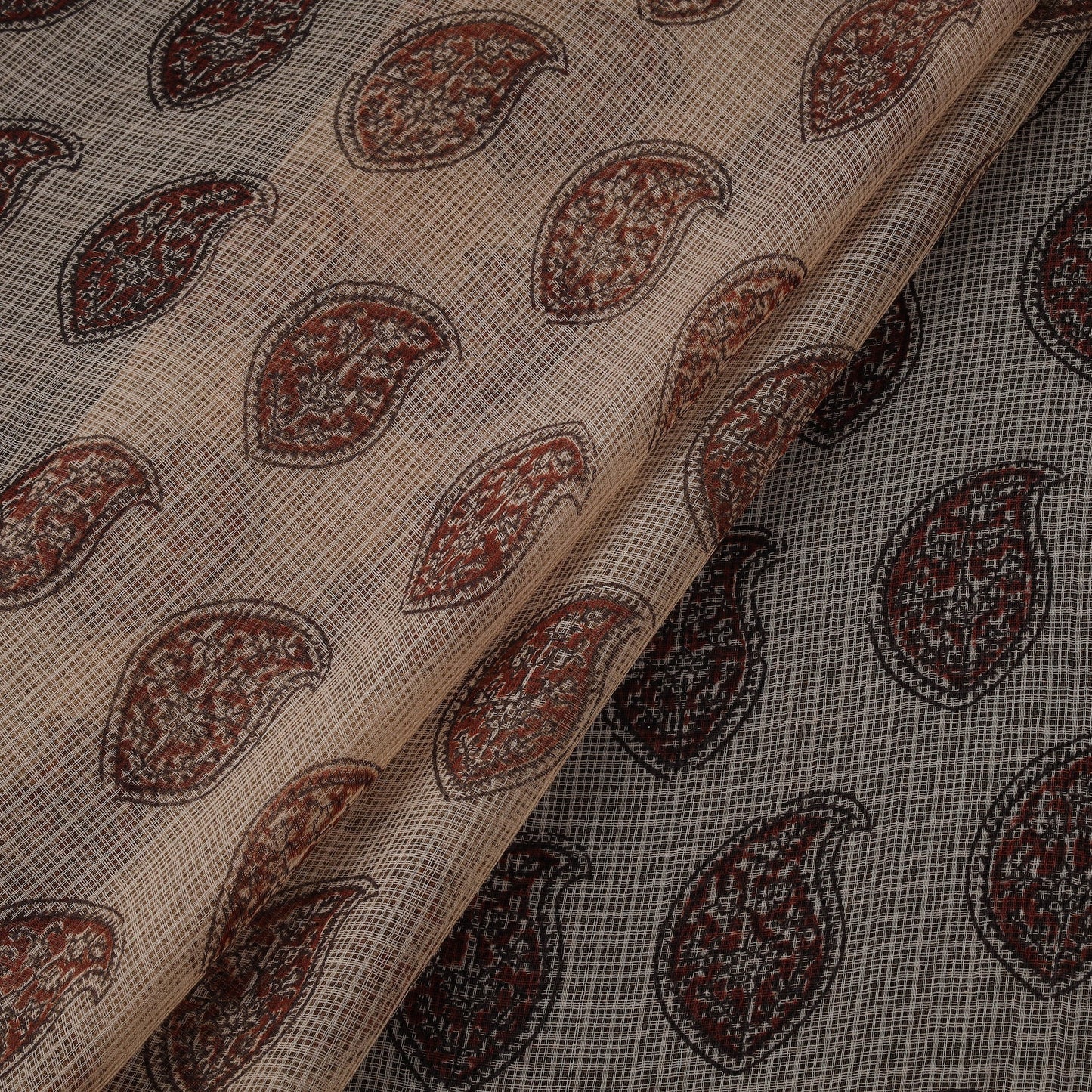 Pedana hand block print natural dyed kota doria cotton