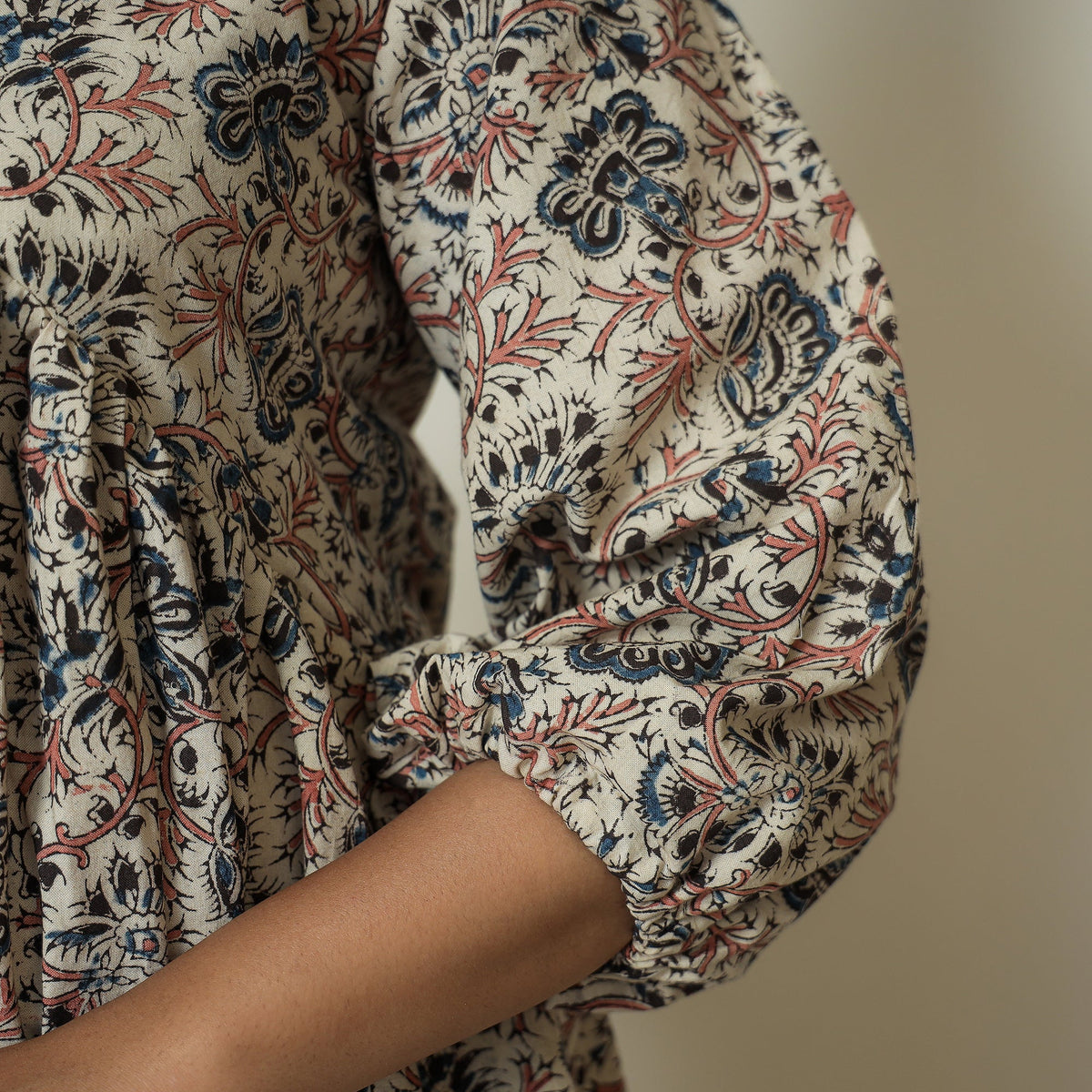 Pedana kalamkari printed cotton flared gher dress 08