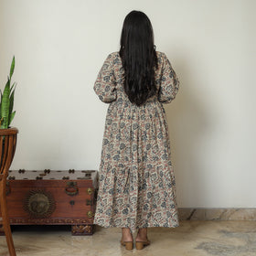Pedana kalamkari printed cotton flared gher dress 08
