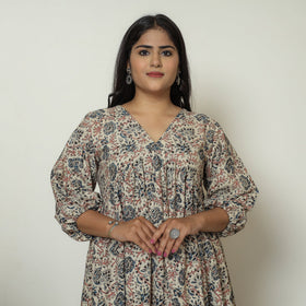Pedana kalamkari printed cotton flared gher dress 08