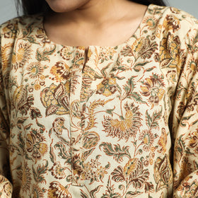 Pedana kalamkari block printed cotton co-ord set