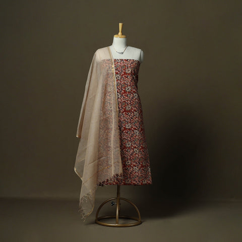 Pedana kalamkari hand block print natural dyed cotton 2pc