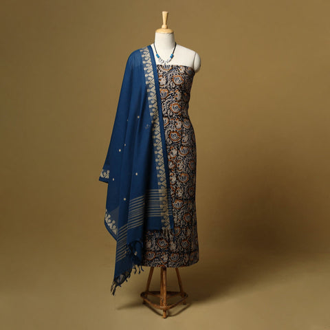 Pedana kalamkari hand block print natural dyed cotton 2pc