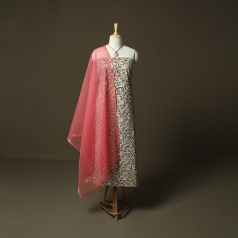 Pedana kalamkari hand block print natural dyed cotton 2pc