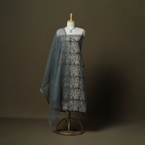 Pedana kalamkari hand block print natural dyed cotton 2pc