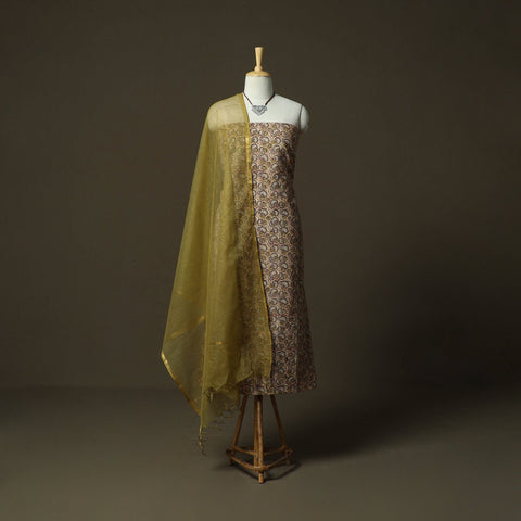 Pedana kalamkari hand block print natural dyed cotton 2pc