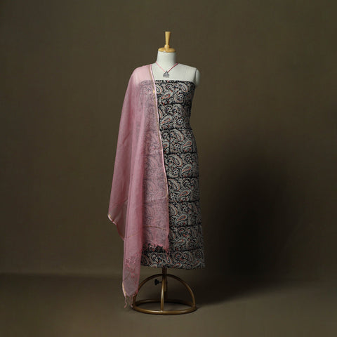 Pedana kalamkari hand block print natural dyed cotton 2pc