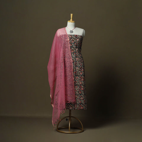 Pedana kalamkari hand block print natural dyed cotton 2pc