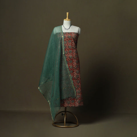 Pedana kalamkari hand block print natural dyed cotton 2pc