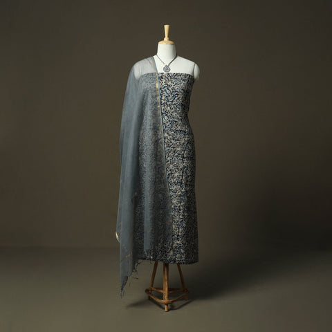 Pedana kalamkari hand block print natural dyed cotton 2pc