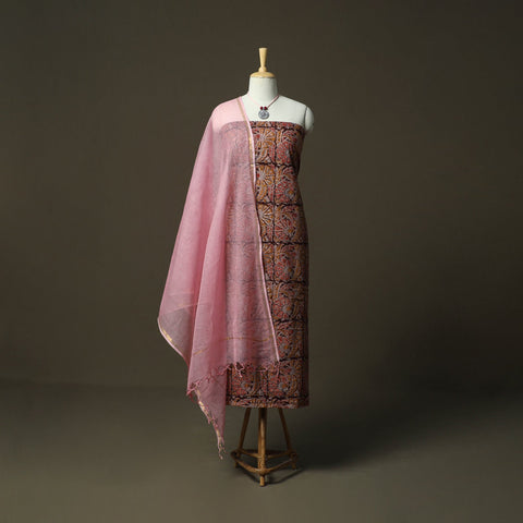 Pedana kalamkari hand block print natural dyed cotton 2pc