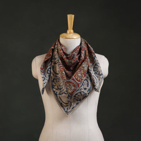 Pedana kalamkari hand block print natural dyed cotton scarf