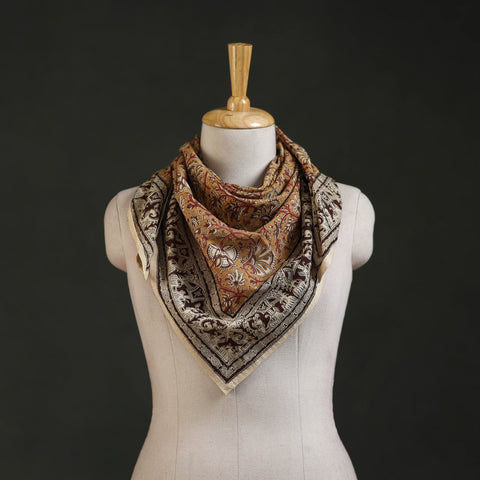 Pedana kalamkari hand block print natural dyed cotton scarf