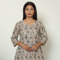 Buy Pedana Kalamkari Hand Block Printed Cotton A-Line Kurta 07 Online at iTokri.com