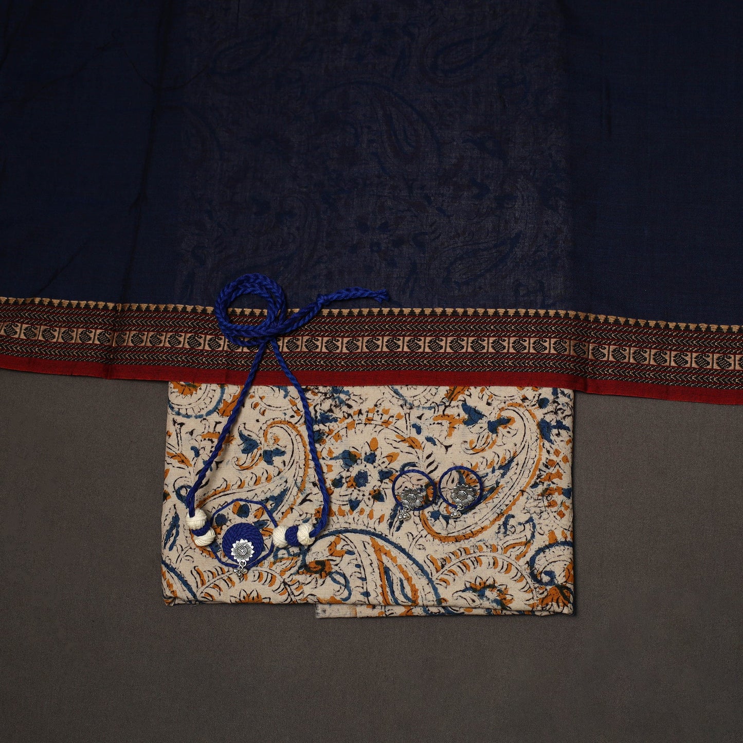 Pedana kalamkari printed cotton 2pc unstitched dress