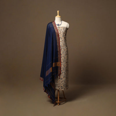 Pedana kalamkari printed cotton 2pc unstitched dress