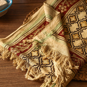 Pedana kalamkari printed handloom cotton towel - handcrafted