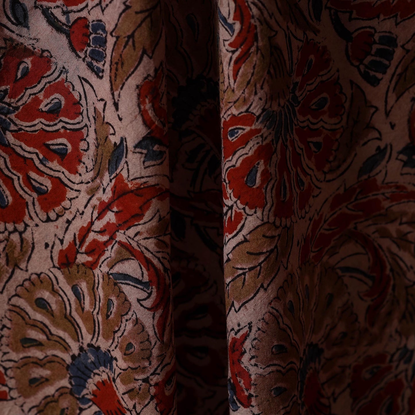 Pedana natural dyed cotton kalamkari fabric 03 - handcrafted