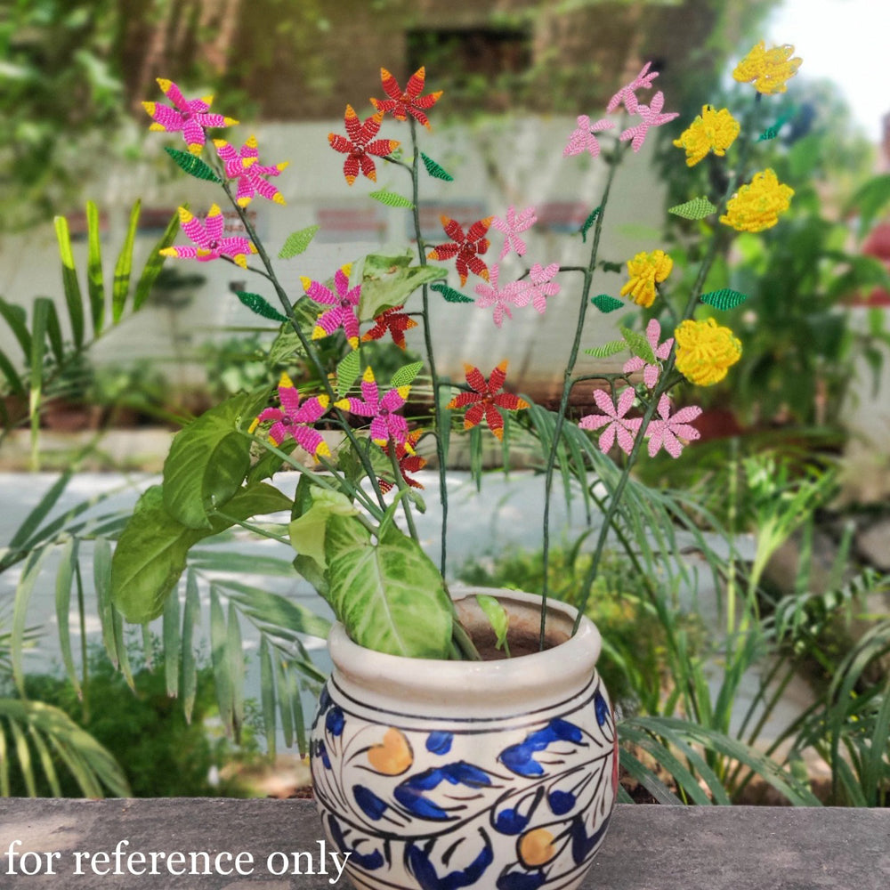  Periwinkle Purple Hapur Flower Beadwork Stick 