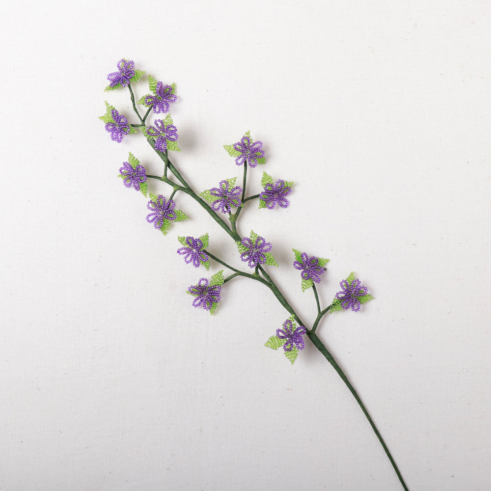  Periwinkle Purple Hapur Flower Beadwork Stick 