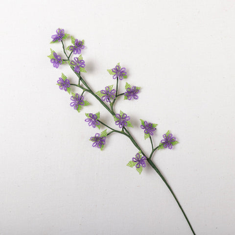  Periwinkle Purple Hapur Flower Beadwork Stick 